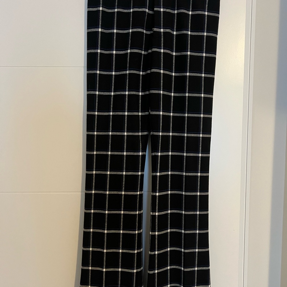 10 Crosby Derek Lam Black and White Checkered Straight Leg Pants